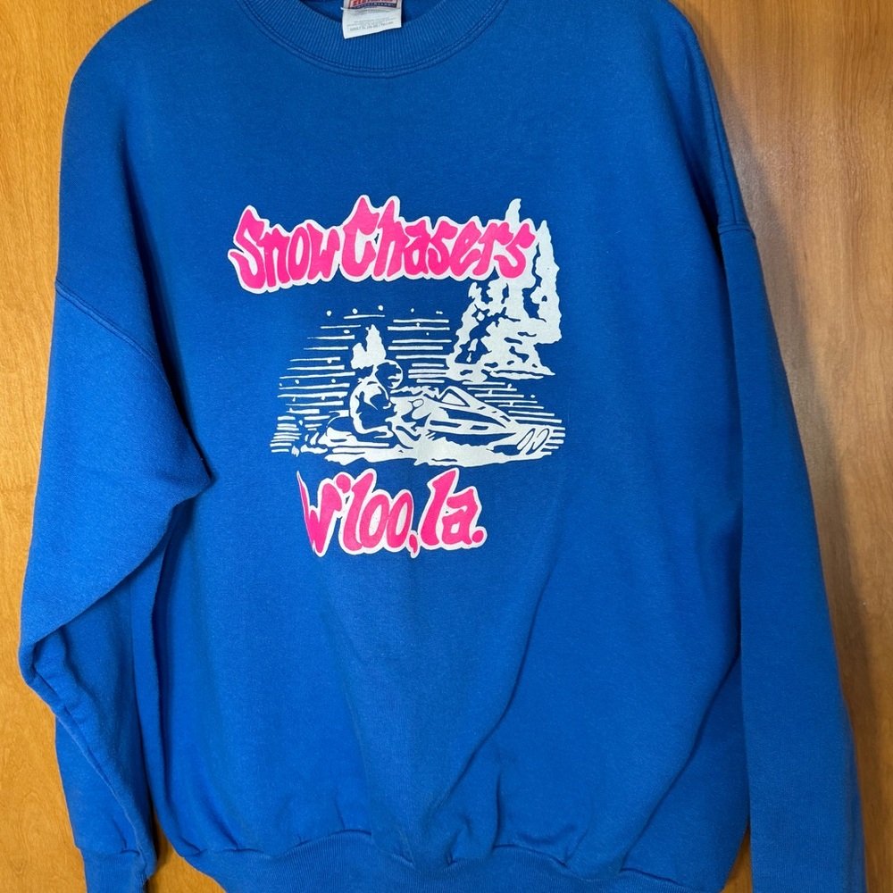 Vintage Hanes Snow Chasers (Snowmobile) Wloo,LA Sweater Size XL